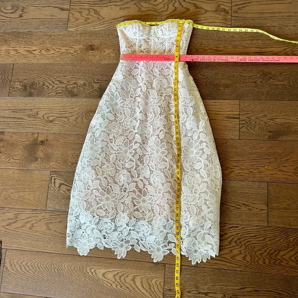 ANTHROPOLOGIE BHLDN Sachin & Babi Tate Midi Dress Floral Lace Strapless Size 2 - Picture 12 of 16